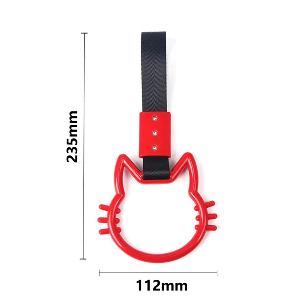 Subway Train Bus Car Handle Cat Handle Hand Strap Rear Front Bumper Warning Rings Drift Charm Drift Car Accessory (red)