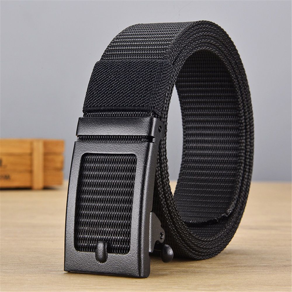 Men's Ratchet Belt - Nylon Web Work Belt with Automatic Buckle, Adjustable for Jeans, Pants, Golf, and Everyday Use