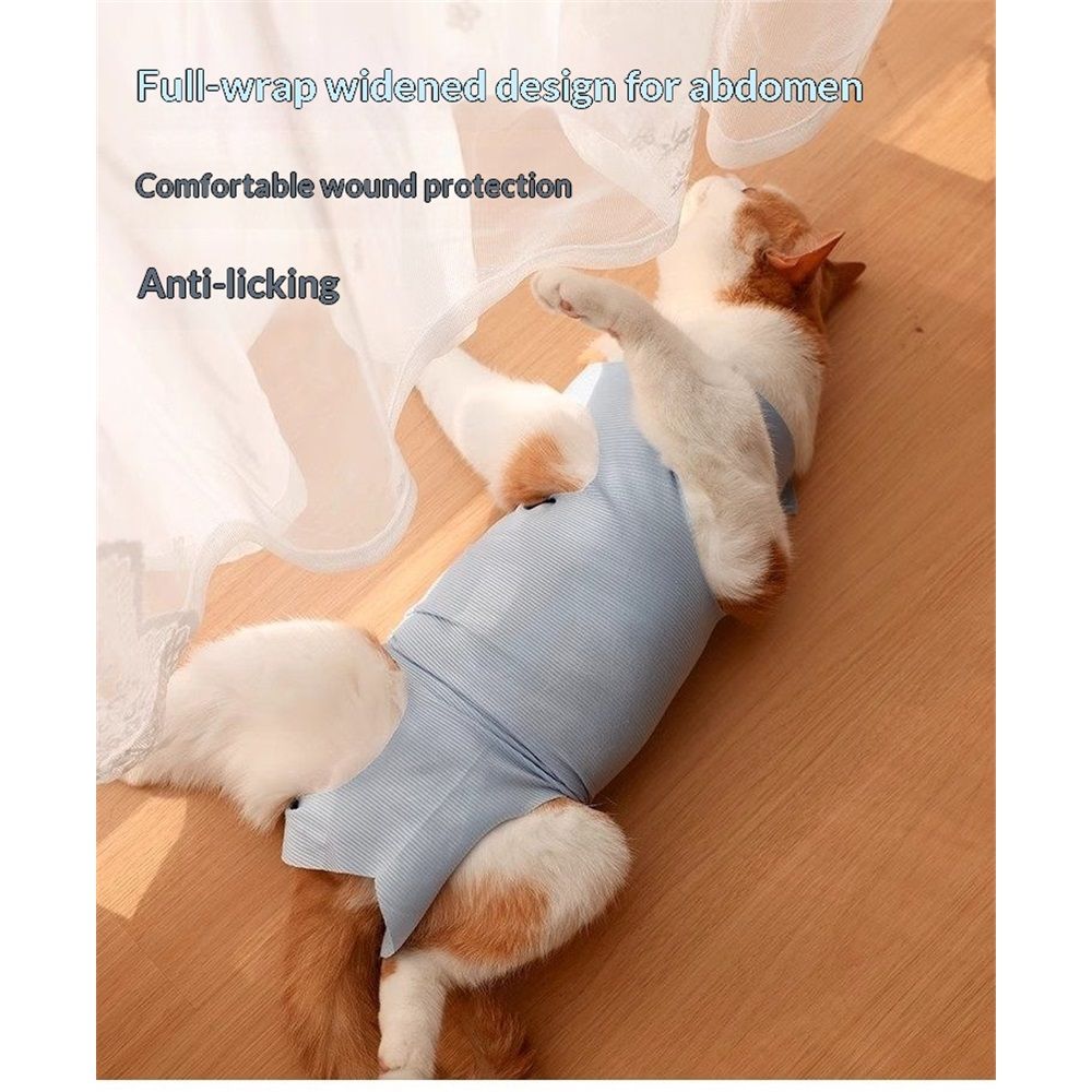Cat Recovery Suit Anti Licking, Cats Surgery Recovery Suit Female Kitten Onesie After Spay, Cone of Shame Alternative, Post-Surgery Kitten Surgical Clothes for Abdominal Wounds (Blue,M)
