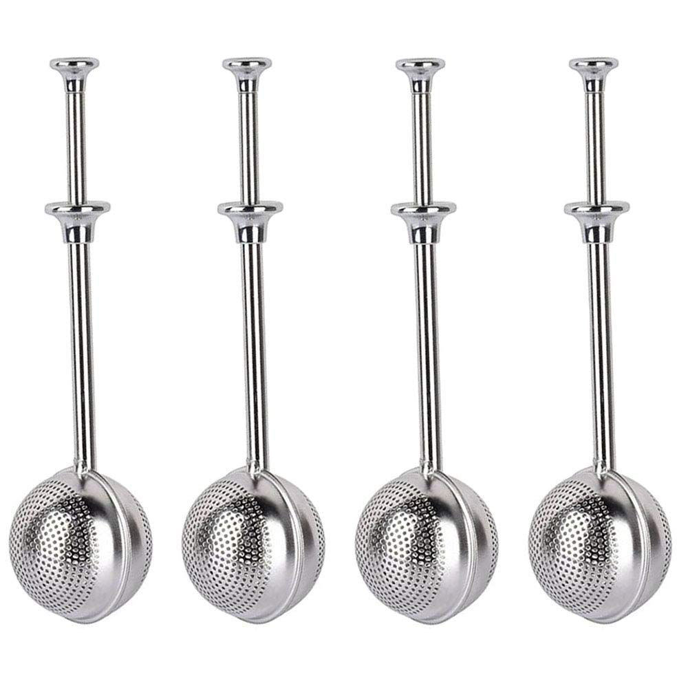 4 Pcs Stainless Steel Tea Infuser Tea Strainer Sugar Flour Sifters Powdered Sugar Shaker Duster Filters Tea Interval Diffuser for Loose Leaf, Spices, Seasonings(Spherical)
