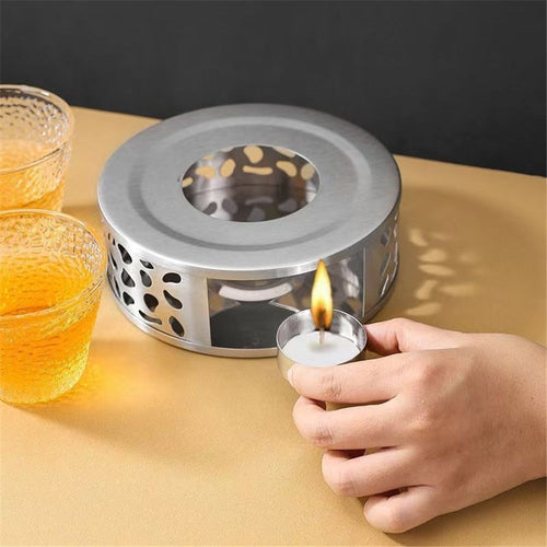 2 pack Stainless Steel Teapot Warmer, Teapot Heater with Tealight Holder Stainless Steel Candle Base Coffee Tea Warmer for Ceramic Teapot and Other Heatproof Dish（does not contain candles）