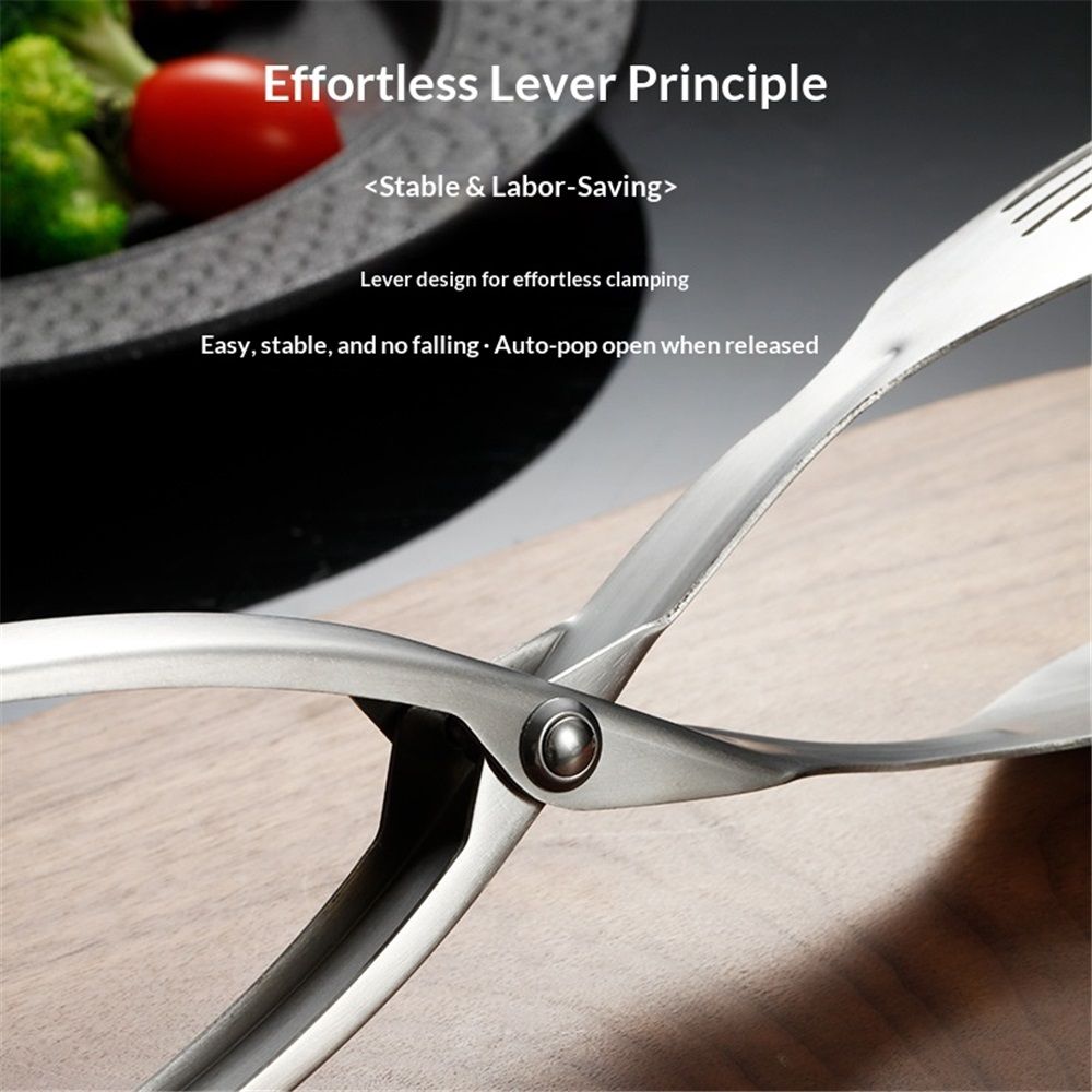 Kitchen stainless steel Tongs, Heat-Resistant Stainless Steel Cooking Tongs, Perfect for Food, Steak,Bread,Pizza,Salads and BBQ,Stable Clamping and Flipping Performance
