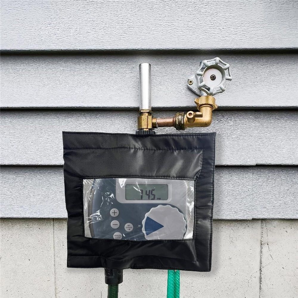 Hose Watering Timer Cover, Heavy Duty 600D Anti-UV Cover for Sprinkler Timer, with Clear Front Window