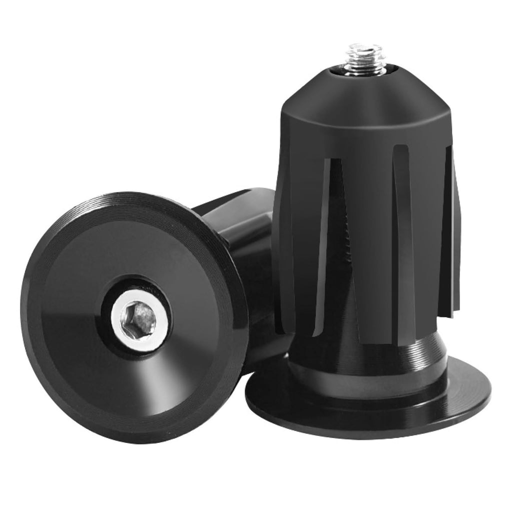 2 Pair aluminum alloy Bike Handlebar Ends, Bar End Plugs for Road Bike, Bar Ends with Expanding Screw, Capable for Handlebar End Inner Diameter 22-24mm(black, 2 Pair)