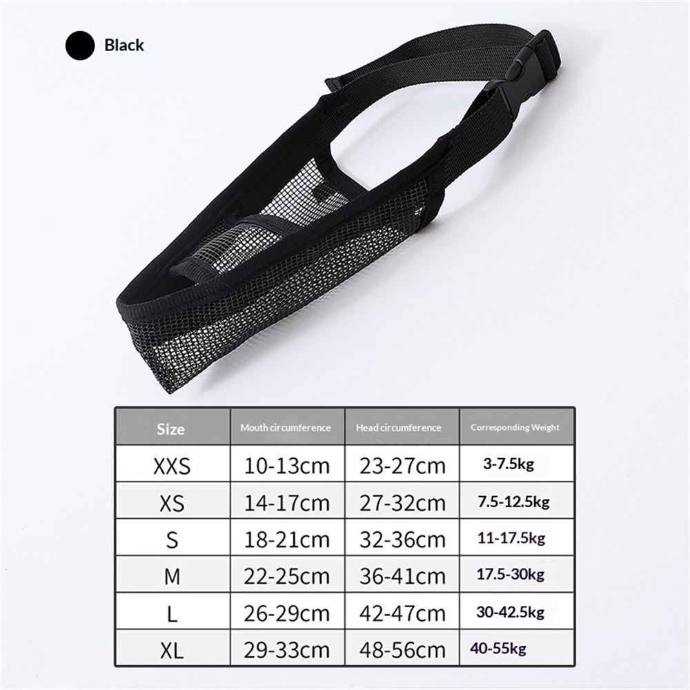 Dog Muzzle for Small Medium Large Dogs Poodle Retriever Doberman, Air Mesh Breathable and Drinkable Pet Mouth Guard for Anti-Biting Chewing Scavenging(Black,M)