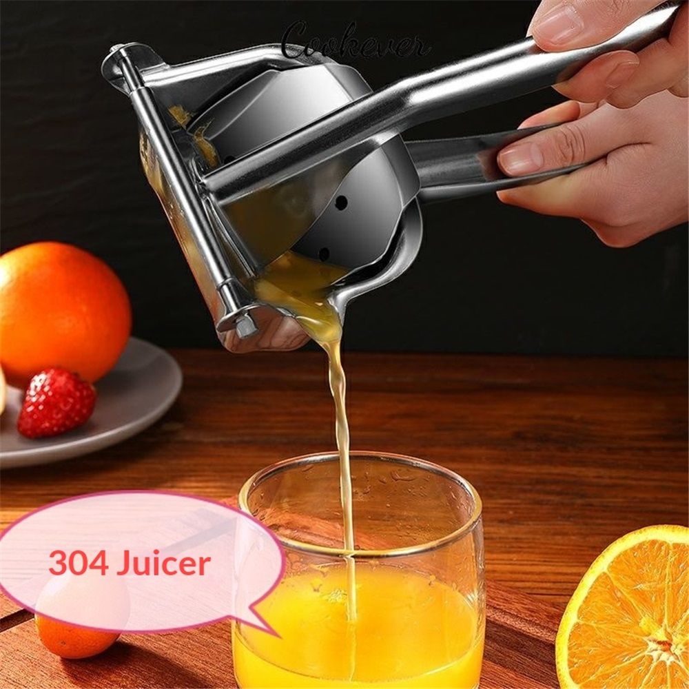 Stainless Steel Manual Juicer, Orange Juice Squeezer, Lemon Squeezer Stainless Steel, Orange Juice Squeezer, Fruit Juicer for Watermelon Lemon Orange Grapes and Other Fruit