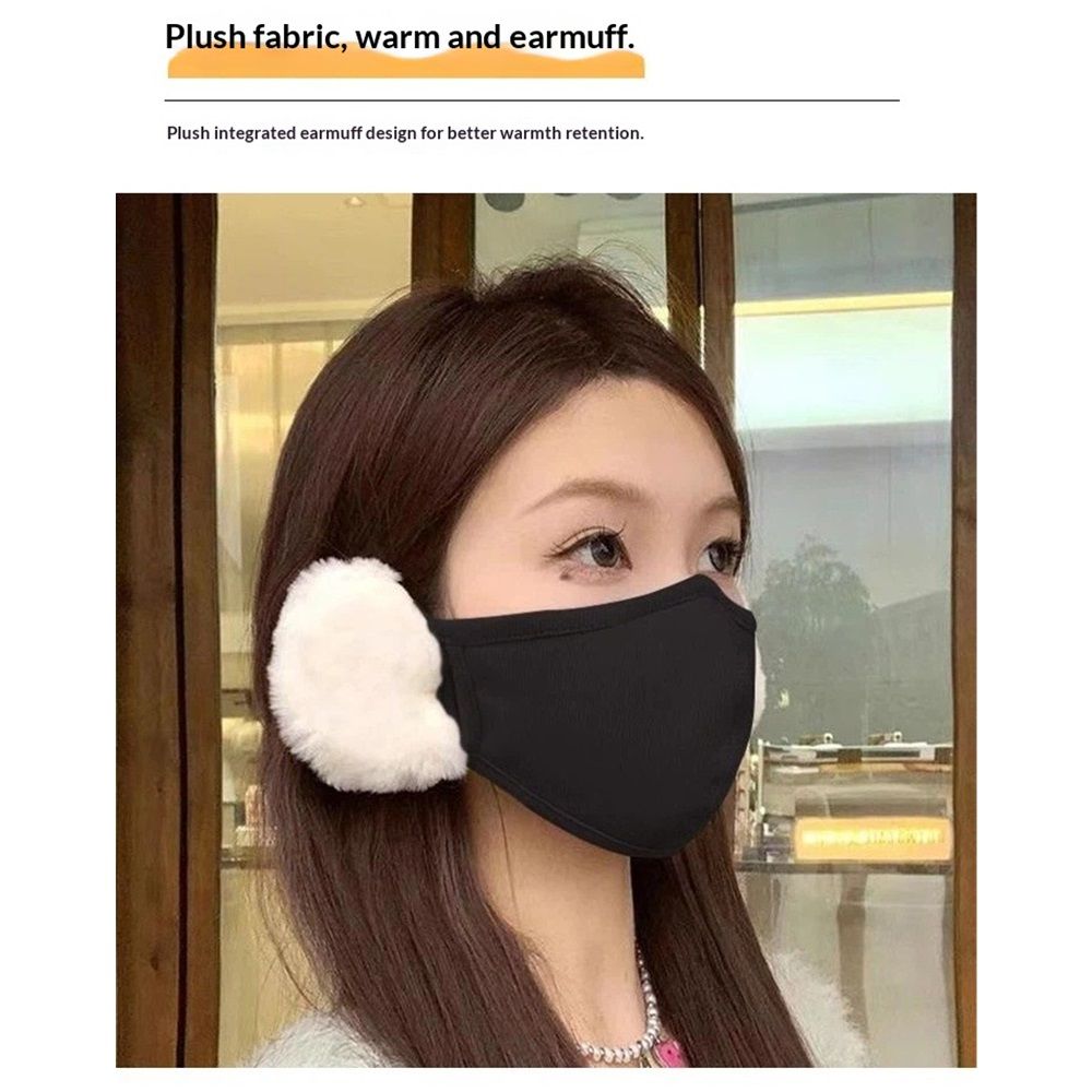 2 pack Mouth Mask Warmer polyester-cotton Earmuff Winter Warm Full Ears Protection Accessories Half Face Mask with Earflap Outdoor