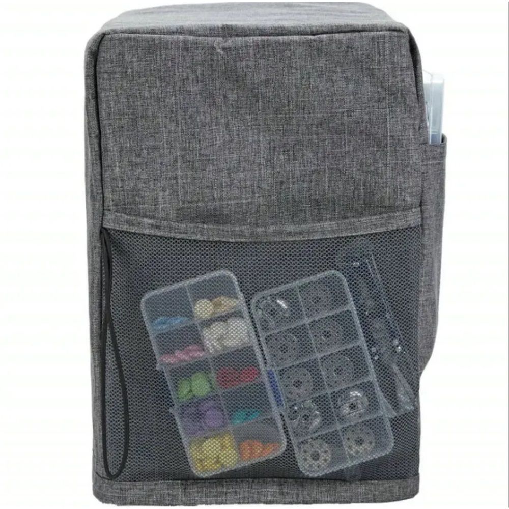 Sewing Machine Cover, Protective Cover with Storage Pocket, Sewing Machine Cover Dust Cover for Most Standard Sewing Machine etc (Grey,Only dust cover)