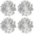 Silver Placemats 15" Set of 6, Pressed Lotus Flower Design, Washable & Non-Slip pvc - Perfect for Dinner, Holiday, Wedding Decor & Party Table Settings