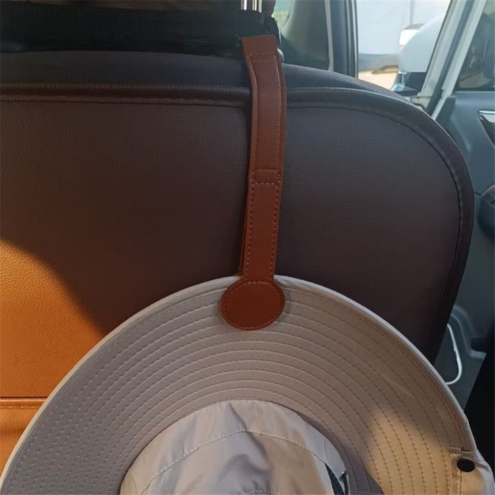 2 pack Cowboy Hat Holder for Truck, Magnetic Hat Clip Leather Hat Rack for Car, Headrest Hat Hanger Vehicle Hat Organizer Accessories