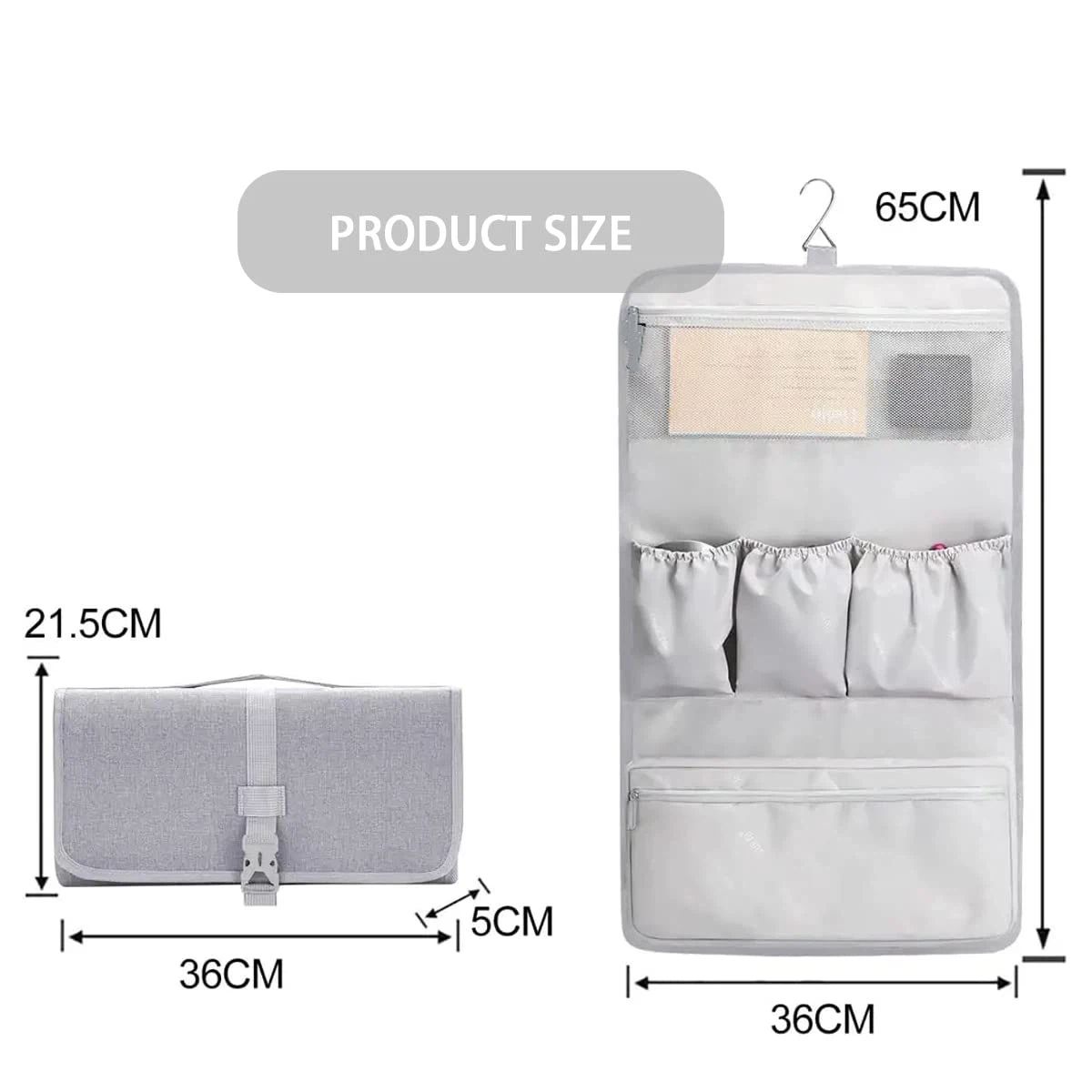 Travel Carrying Protective Case with Airwrap Styler, Portable Hanging Curling Iron Storage Bag, Travel Bag with Hanging Hook (gray)
