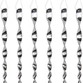 16 Pack Silver Spiral Bird Repellent Reflective Scare Rods, Hanging Plastic Rod Bird Deterrent Device, Glossy Finish Wind Spinner Scare Animals Away Outside Patio Lawn Garden Trees Decorations