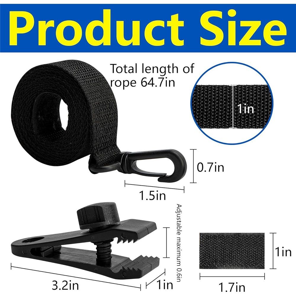 Pool Solar Cover Reel Clips & Straps Kit 24Pcs, Pool Solar Blanket Straps Kit Including 8 Straps with Hooks, 8 Clamps & 8 Touch Fastener