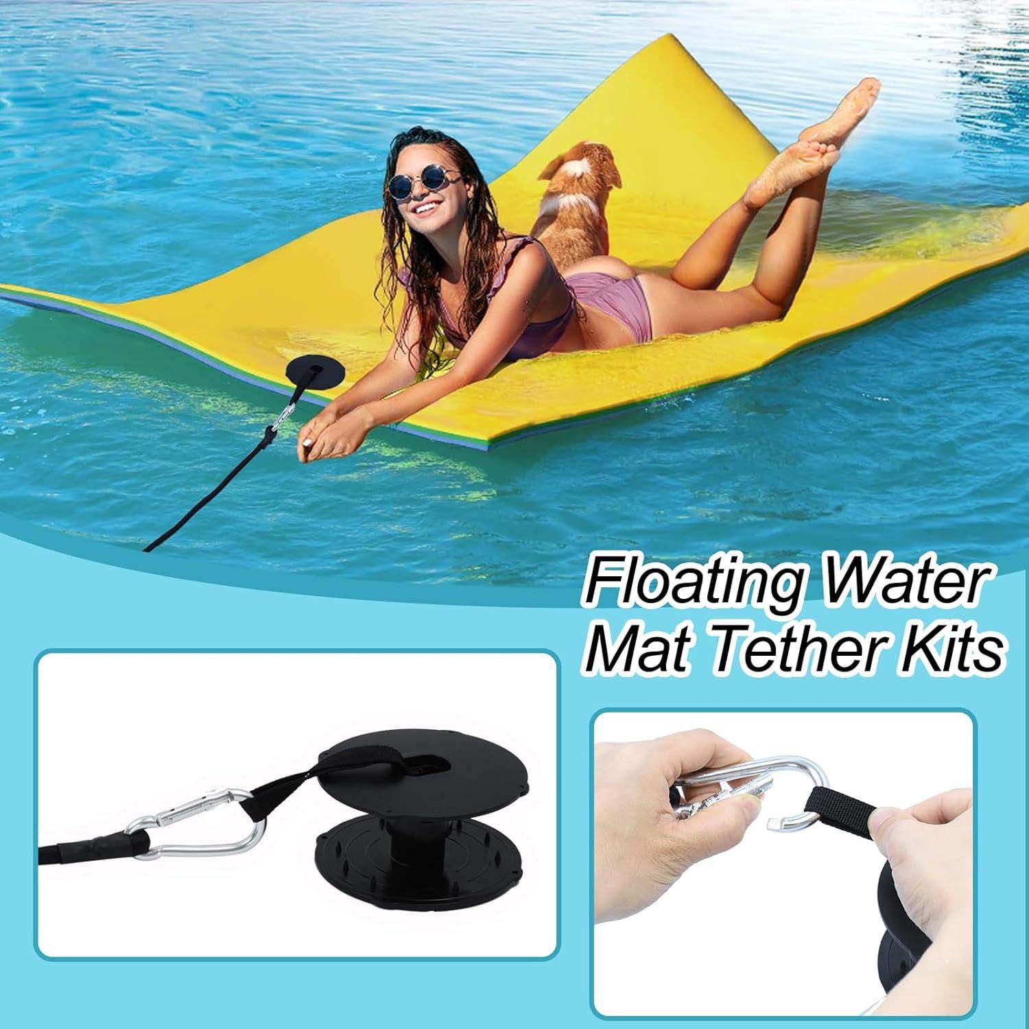 Floating Mat Tether Kit,Floating Water Mat Tether Kits,Portable Floating Mat Grommet Kit,Floating Mats Pad Accessories for All Foam Water Pads