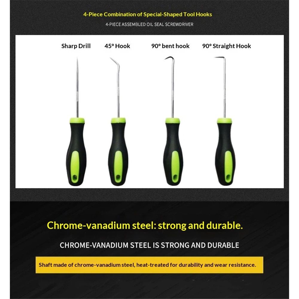 2 set（8 Piece） Hook and Pick Set, Offset, Straight, 90°Pick and Hook, Used for Auto and Electronics Maintenance Tools, with Storage Tray