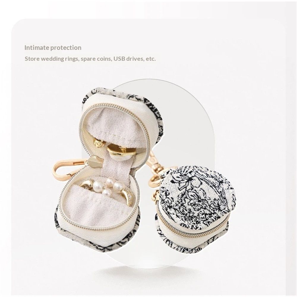 2 pack Jewelry Ring Holder Box with Keychain, Portable Gym Jewelry Storage Box Case, Small Travel Ring Earring Stud Necklace Storage Case（only boxs）