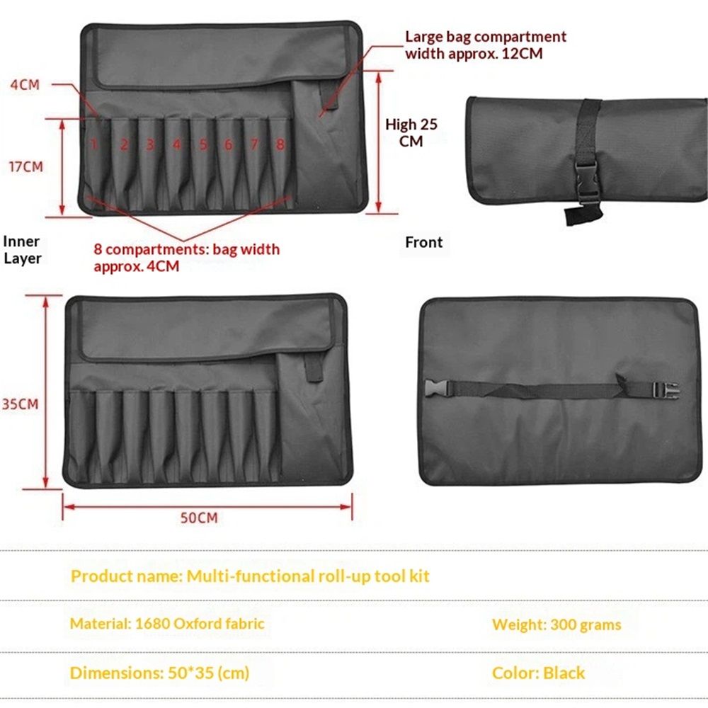 Heavy-Duty Oxford cloth Wrench Roll |  Pockets Wrench Organizer Bag, Portable All-in-One Wrench Roll Up Pouch for Mechanics & DIYers | Ideal Father's Day Gift for Men（storage bag only）