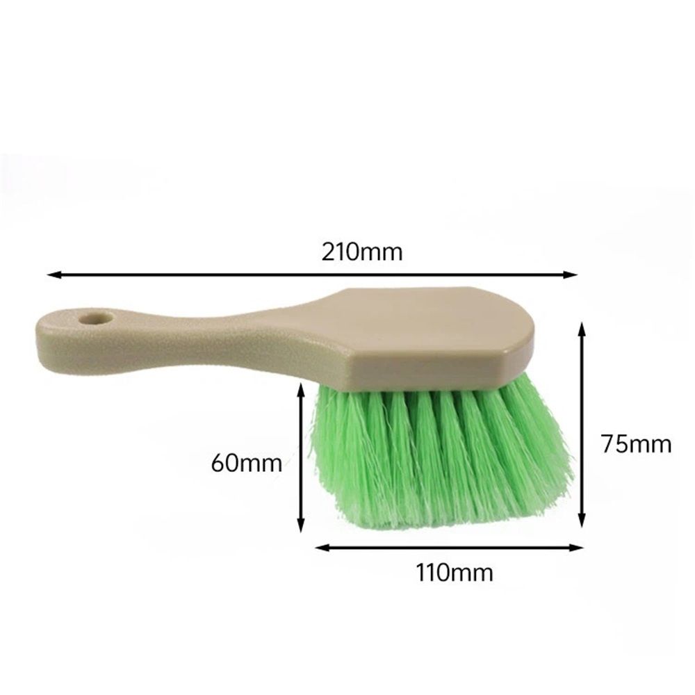 2x Car Detailing Brush 8.26in Flagged Bristles Tyre Wheel Wash Green
