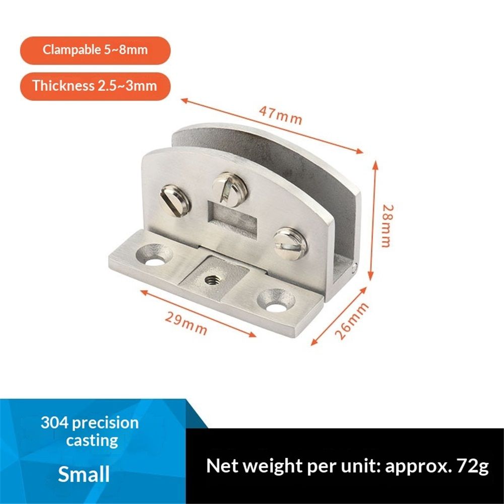 Cabinet Glass Door Hinge,4 Pcs 90 Degrees Frameless Glass Door Hinge for Cupboard Display Clip Showcase Wine Cabinet Clamp Gate Silver