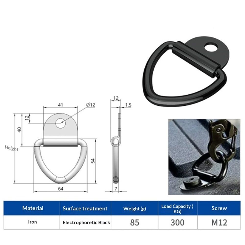 10 Pack Heavy Duty Steel V-Ring Bolt On Tie Down Anchors - Ideal for Trucks, Pickups, Trailers, Warehouses & Boats | Cargo Securement Rings(Excluding screws)