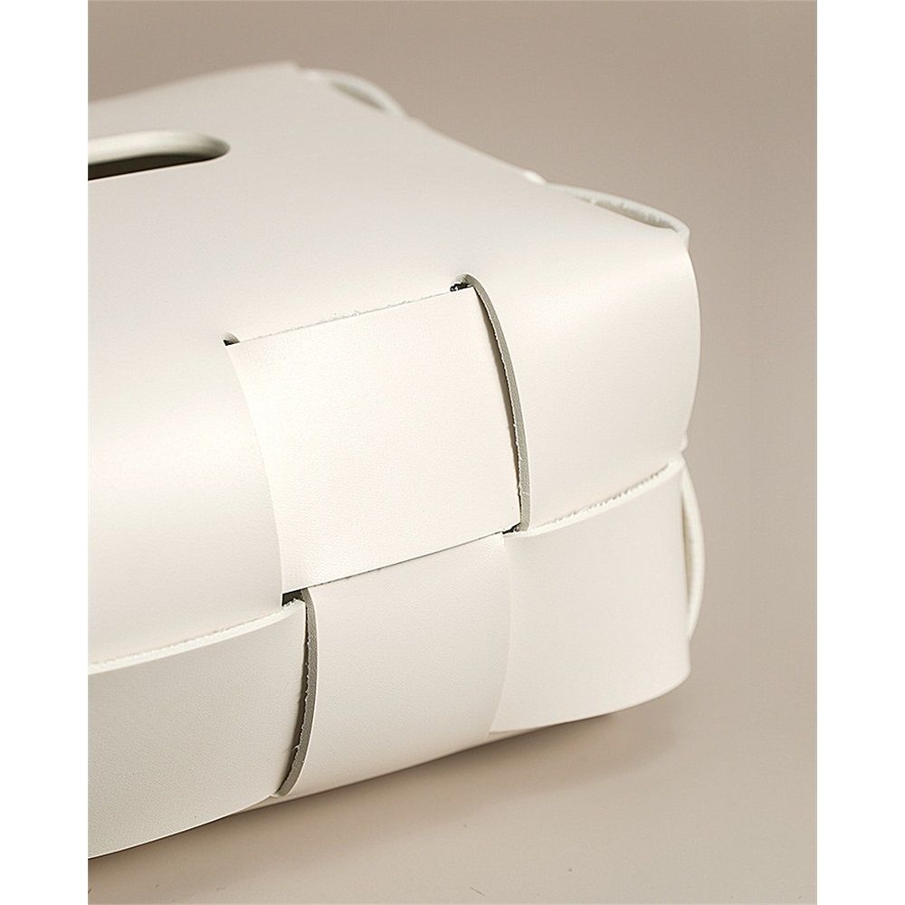 Tissue Box Cover,faux leather Tissue Cube Box Holder Square Facial Paper Organizer Dispenser for Bathroom Home Car Nightstand Vanity Desk