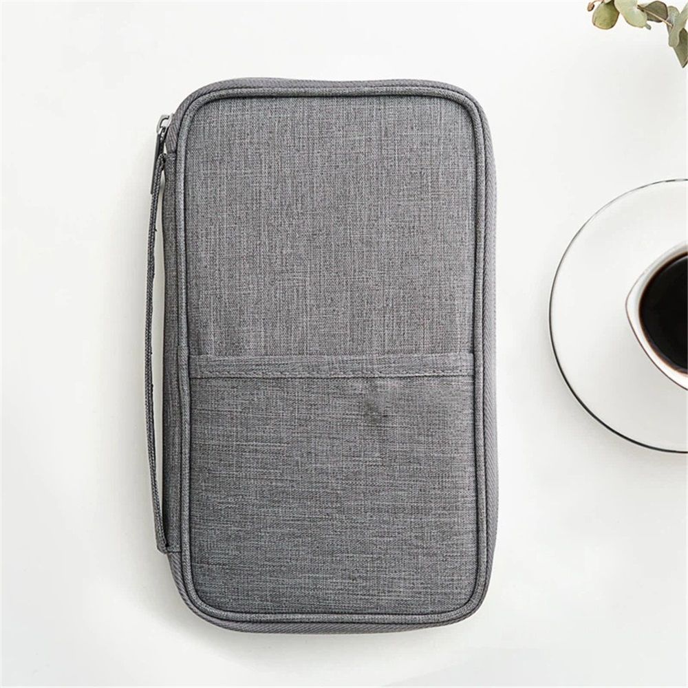 Premium Travel Blocking Wallet Passport Holder Cover Document Organizer for Men and Women（Large，Gray）