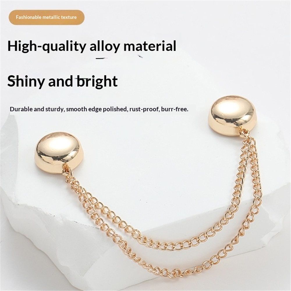 12pcs Magnetic Clothing Clips with Chain, Multi-Function Magnet Button Pins Hijab Cuff Clips for Fixing Hem of Clothes Long Pants Legs Sleeves of Shirts