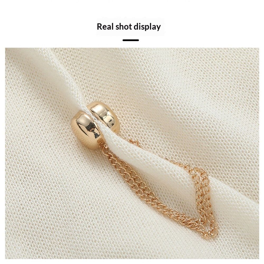 12pcs Magnetic Clothing Clips with Chain, Multi-Function Magnet Button Pins Hijab Cuff Clips for Fixing Hem of Clothes Long Pants Legs Sleeves of Shirts