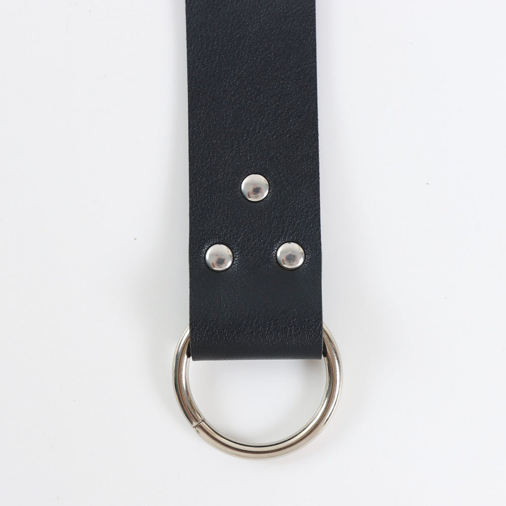 Medieval minimalist Leather Belt - Leather Belt with O Ring Reenactment for Men Women, Halloween Cosplay Black