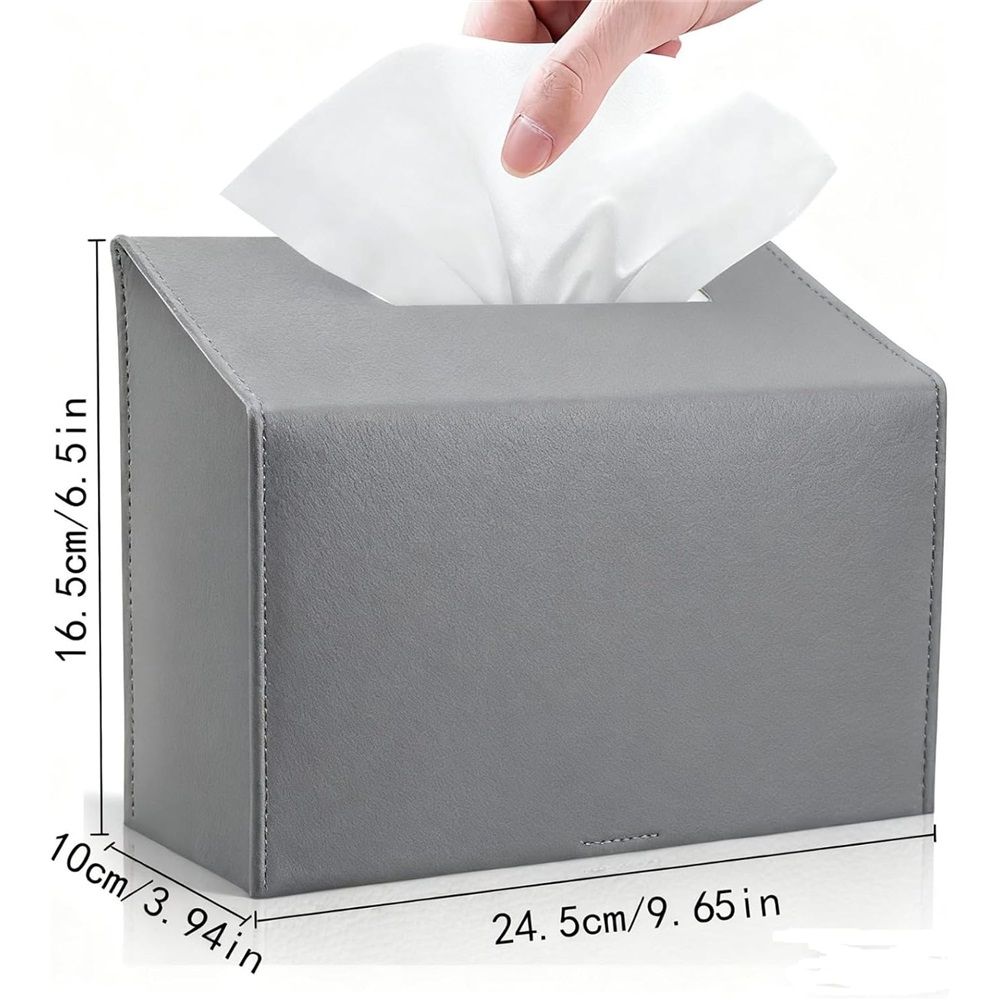 Leather Cover for Disposable Paper Hand Towel Box, Compatible with Paper Hand Towel (Gray, excluding paper)