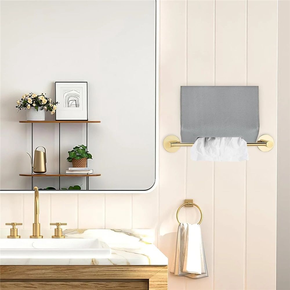 Leather Cover for Disposable Paper Hand Towel Box, Compatible with Paper Hand Towel (Gray, excluding paper)