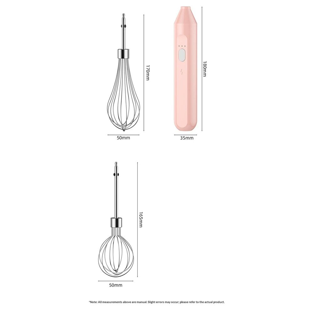 Electric Egg Beater, Cordless Hand Mixer 3 Speeds for Home Baking  For Eggs Milkshakes Cream Butter (pink)