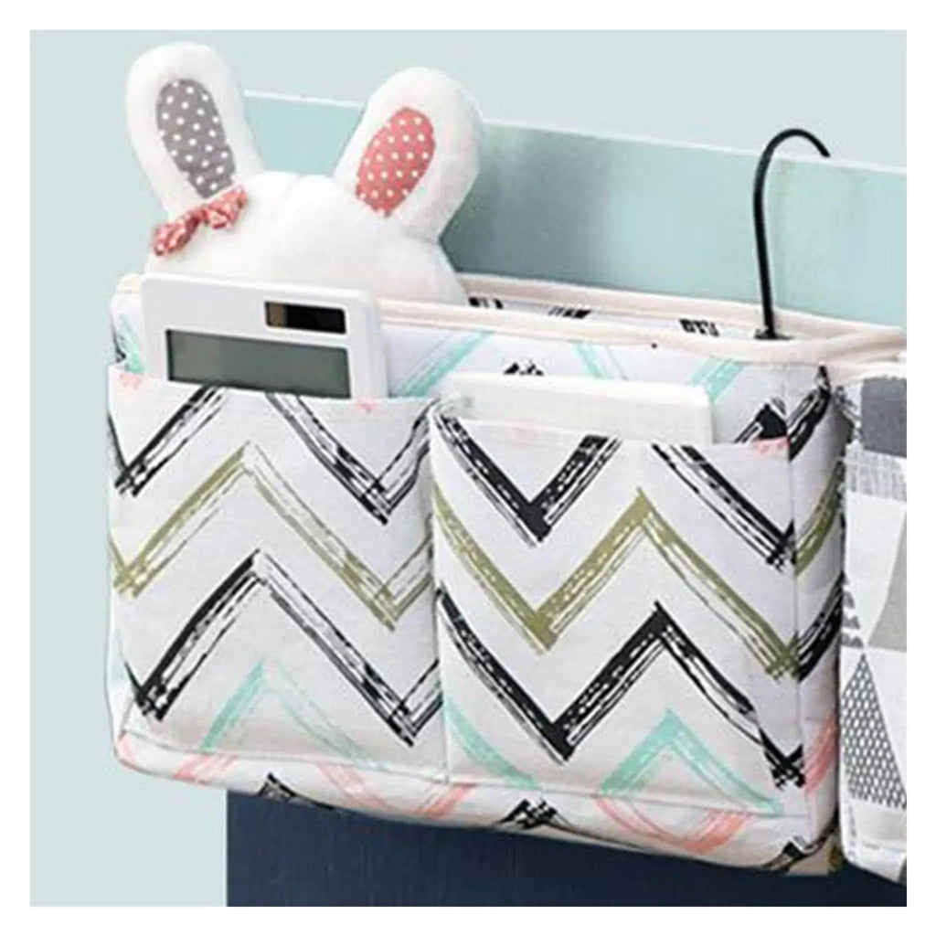 Multifunctional Bedside Hanging Bag College Dormitory Bedside Cloth Hanging Basket Bed Clutter Sorting Storage Bag Magazine Book Storage Bag（Splashed ink pattern）