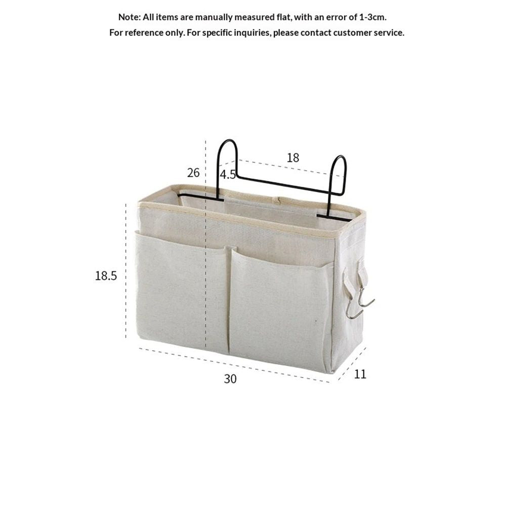 Multifunctional Bedside Hanging Bag College Dormitory Bedside Cloth Hanging Basket Bed Clutter Sorting Storage Bag Magazine Book Storage Bag（Splashed ink pattern）