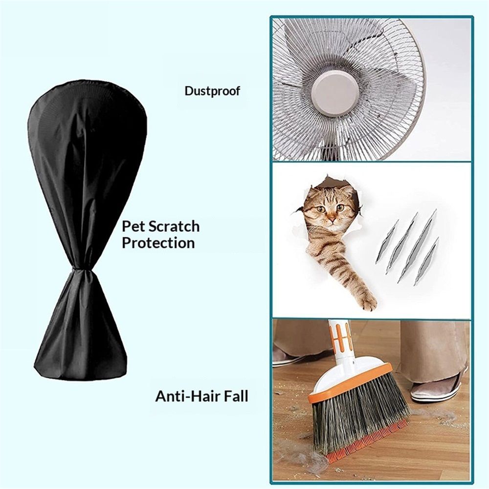 Fan Cover Dustproof Standing Pedestal Round Floor Electric Fan Dust Covers Household Patio Fans Cover Waterproof Floor Covers for Indoor Outdoor (Black)