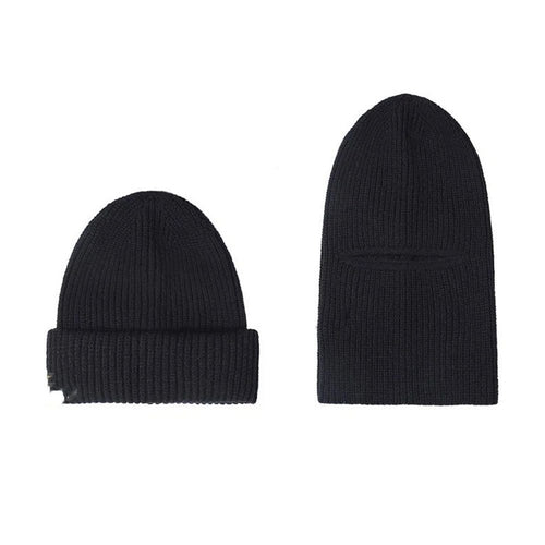 2 in 1 Ski Mask Black Ski Face Mask Winter Warm Cap Beanie Hats for Men Women Headwear, Hat Warm Full Face Ski Mask