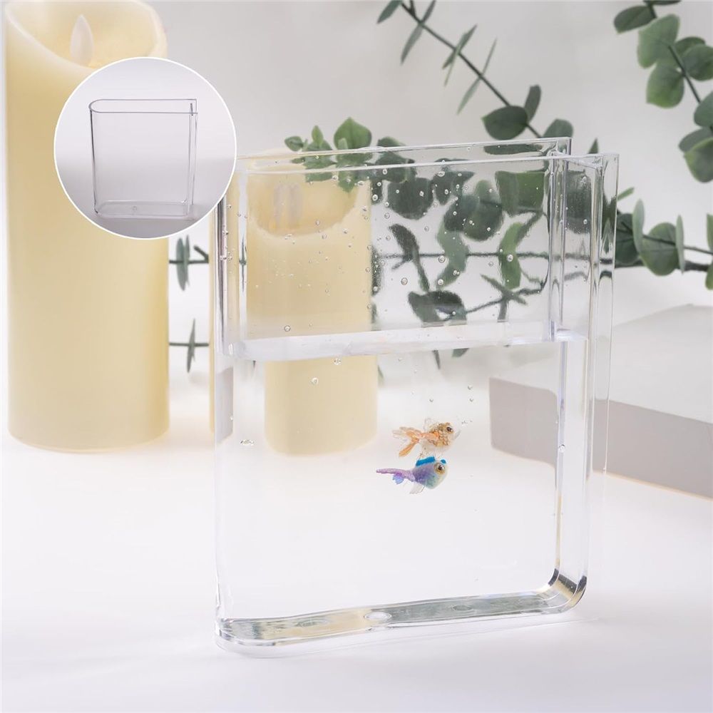 Clear Acrylic Book Vase for Flowers, Transparent Flower Vase for Home Decor, Simplicity Bookshelf Decor, Unique Stuff for Book Lovers (Clear)
