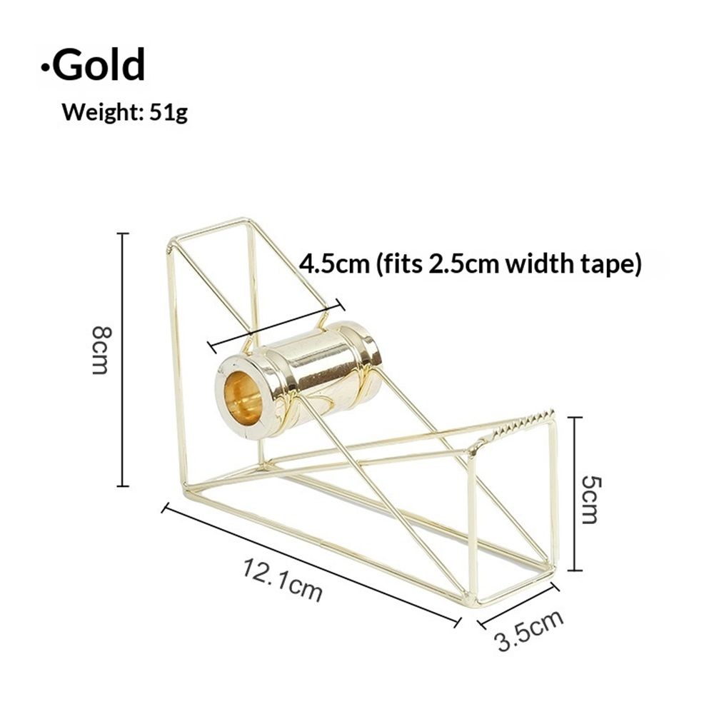 Tape Dipenser, Desktop Accessory, 1" Core, Gold,Tape Cutter Desktop Tape Dispenser Wire Adhesive Tape Dispenser