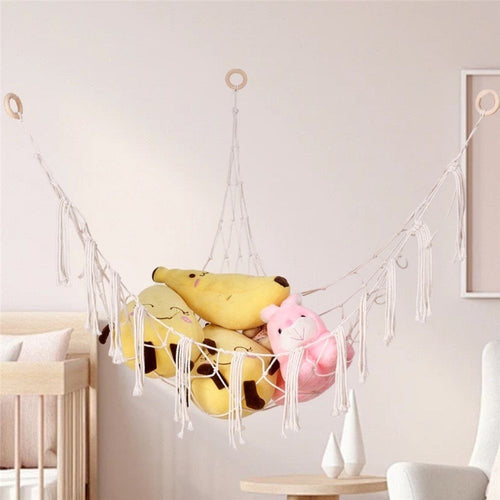 2 pack Stuffed Animal Storage Corner Hammock or Net,Toy Storage Hammock for Stuff Animals,Plushie Net for Nursery Bedroom Wall,Stuffed Animal Organizer Holder for Plush,Cute Boho Room Decor