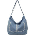 Denim Tote Bag for Women Blue Large Jean Casual Shoulder Purse Crossbody Handbag, Purse Casual Work Handbag Top Handle Satchel