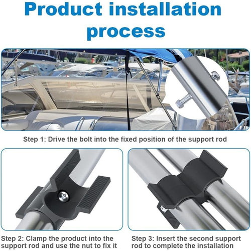 4 pack 7/8 Inch to 1 Inch OD Tube Clips, Anti Rattle Boat Canopy Support Pole, Top Parts(4 PCS with Screws)
