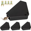 Mouse Station with Keys Black 5 Pack, Key Required Mouse Stations, Mice Stations, Keeps Children and Pets Safe Indoor & Outdoor