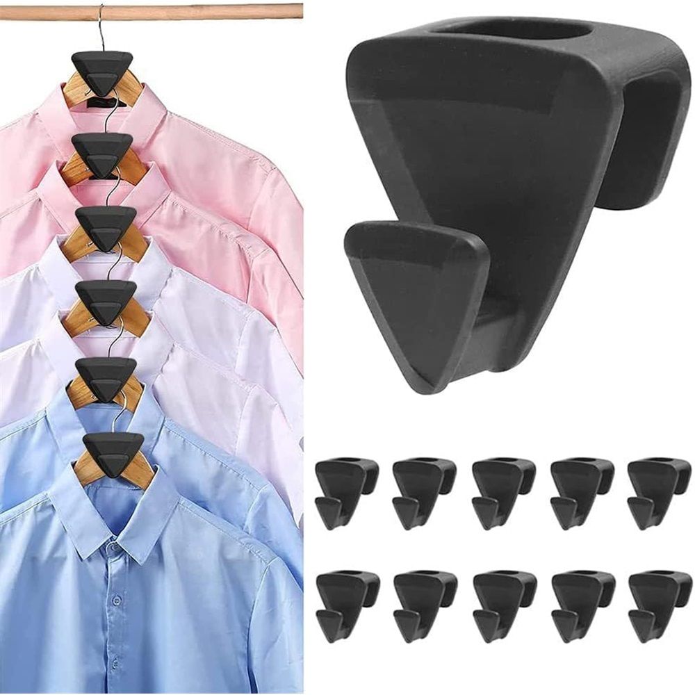 18 Pack, Ultra- Premium Hanger Hooks Closet Space Value Pack,Hook Connection Hook Space Saving Connectors Black