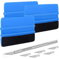 2 Set Felt Edge Vinyl Squeegee 4in + Craft Knife Car Wrap Window Tint Tool