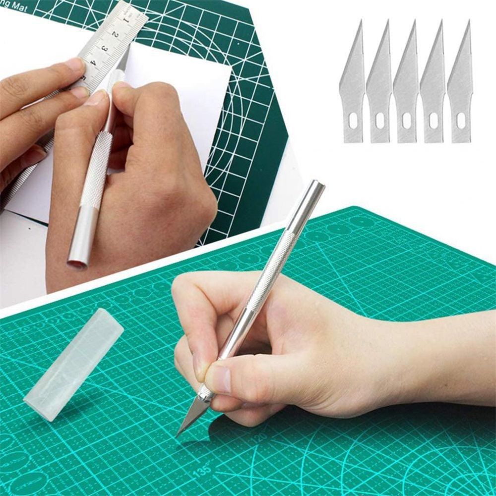 2 Set Felt Edge Vinyl Squeegee 4in + Craft Knife Car Wrap Window Tint Tool