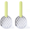 2 pack Easy to Clean Sifting Litter Scoop Shovel,Cat Litter Cat Poop Tool High-Grade ABS Plastic Cat Litter Scoop is Durable (Green)