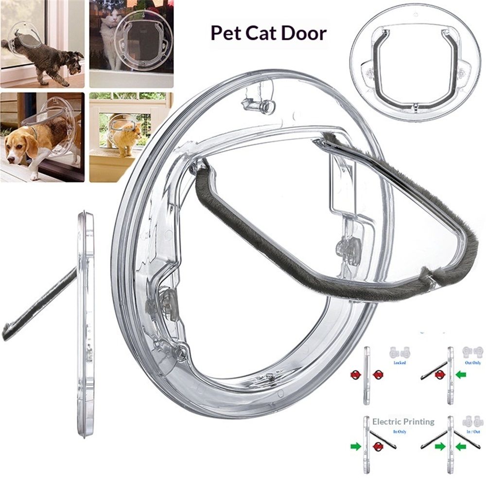 Ultra Clear Pet, Cat and Dog Door with Locks for Screens, Glass Doors and Windows up to Small, transparent