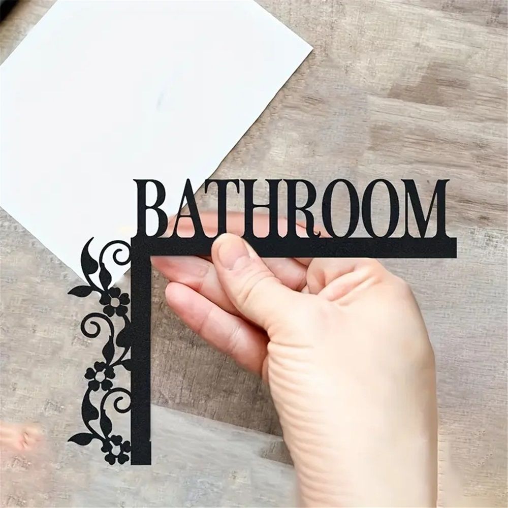 2 pack CUTHOLLOW Floral Lace Bathroom Door Topper Sign Wall Art Decor, 7.8" Unique Vintage Hanging Above Door Frame Corner Accent for Modern Home Rest Room Toilet, Best Gift for Housewarming