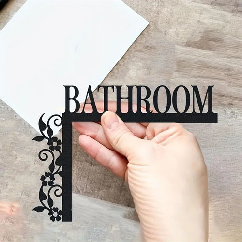2 pack CUTHOLLOW Floral Lace Bathroom Door Topper Sign Wall Art Decor, 7.8" Unique Vintage Hanging Above Door Frame Corner Accent for Modern Home Rest Room Toilet, Best Gift for Housewarming