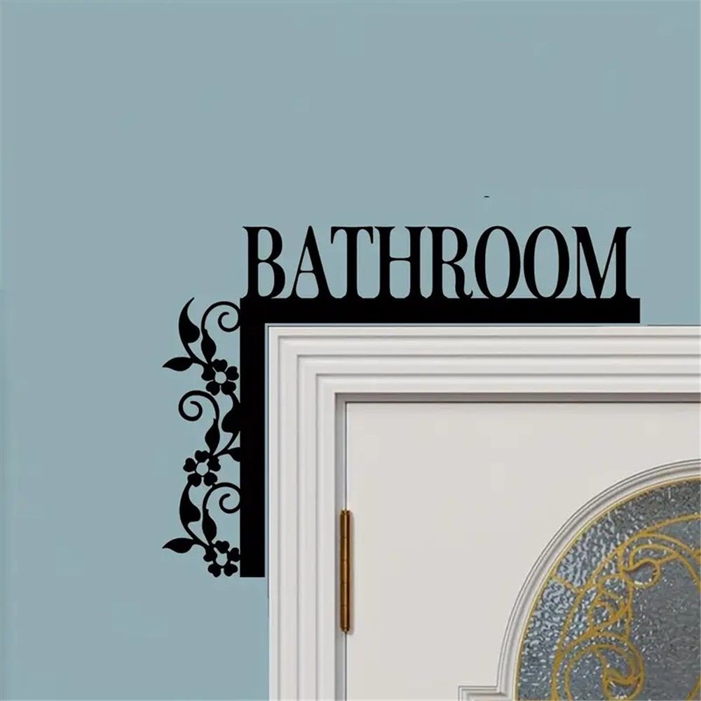 2 pack CUTHOLLOW Floral Lace Bathroom Door Topper Sign Wall Art Decor, 7.8" Unique Vintage Hanging Above Door Frame Corner Accent for Modern Home Rest Room Toilet, Best Gift for Housewarming